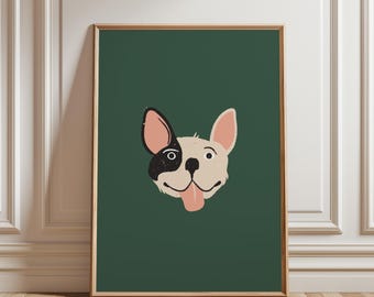 French Bulldog Portrait Print – Playful Dog Art, Pet Lover Gift (Digital Download)