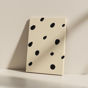 Dalmatian Print Minimalist Wall Art | Unframed Modern Abstract Black and White Spots Decor | Matte Canvas  (Multi-Size)