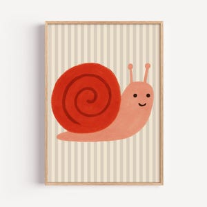 Estampado de caracol feliz: arte animal caprichoso, colores suaves. imagen 3