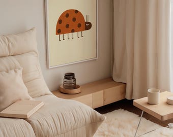 Minimalist Ladybug Print | Kids Room, Nursery Decor (Digital Download)