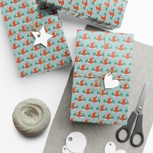 Blue Gingerbread Christmas Gift Wrap Papers, Gingerbread House Design, Holiday Gift Wrap, Festive Wrapping Sheets, Blue Background Roll