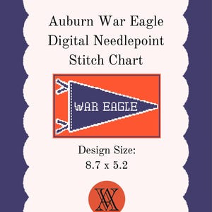 Auburn War Adler Digitale Nadelspitze Stichvorlage | 13 Maschen