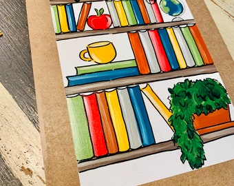 Bookshelf Library Librarian Teacher Name Custom Painted Clipboard Gift Idea