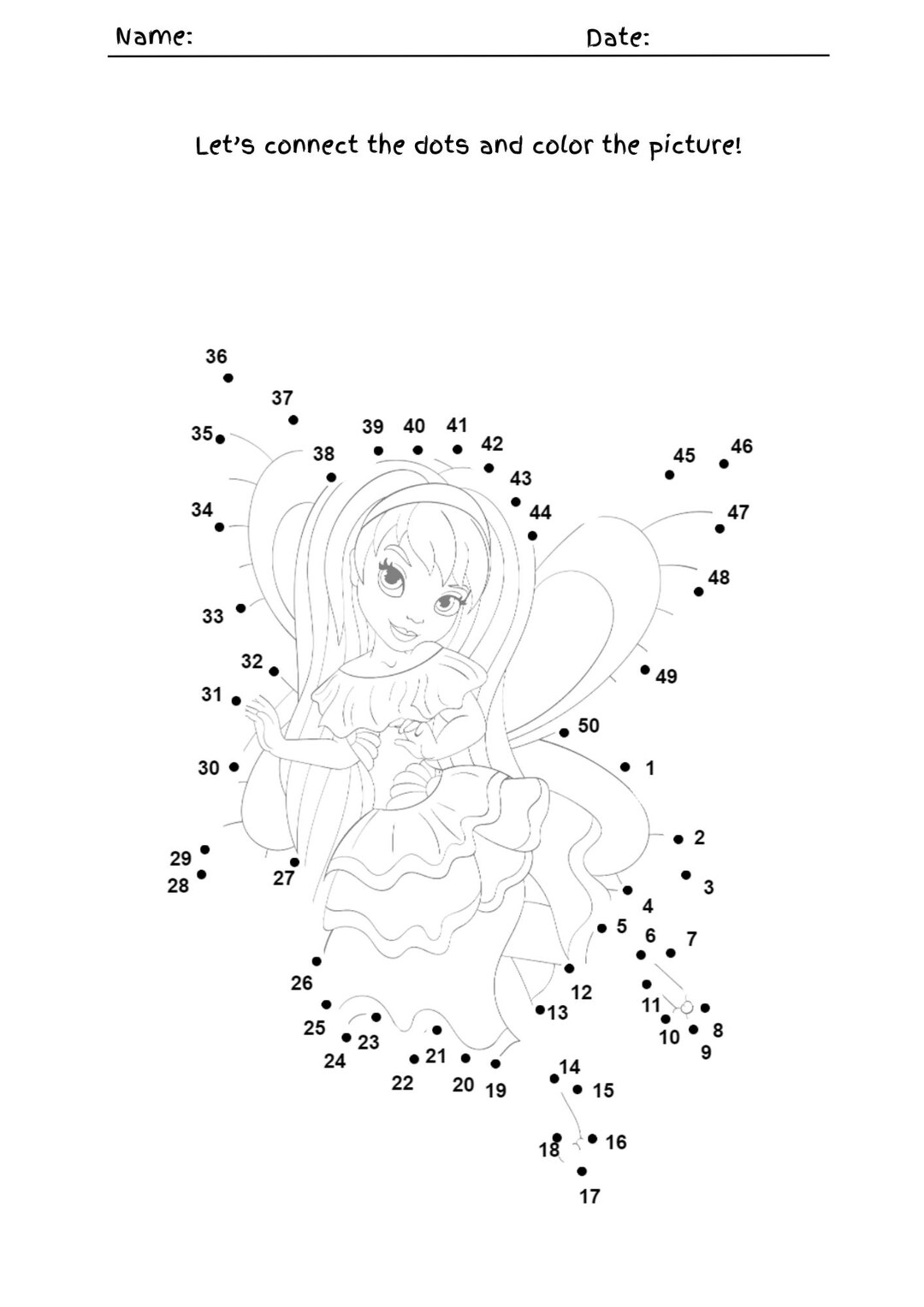 Dot to Dot Worksheet Connect the Dots Printable Pages, Preschool ...