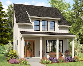 Affordable Cottage Style House Plan 1205 | 1,636 Sq. Ft. | 3 Bed, 2.5 Bath | Complete Construction Drawings | 5 Printed Blueprint Sets