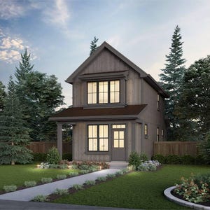 Rustic Cottage House Plan 1239 | 944 Sq. Ft. | 2 Bed, 1.5 Bath | Complete Construction Drawings | 5 Printed Blueprint Sets