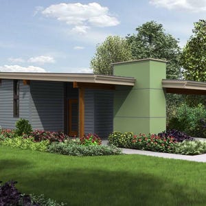 Modern Ranch House Plan 1714 | 780 Sq. Ft. | 2 Bed, 1 Bath | Complete Construction Drawings | 5 Printed Blueprint Sets - PDF Available