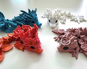 Baby Dragon Fidget Toy, 3D Printed, Articulated Collection - Mini Cute Fidget Toys Flexible & Poseable Toy / Display Piece