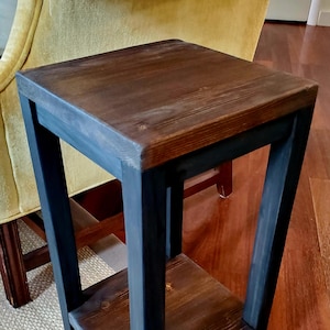 Rustic Handmade Wooden End Table / Plant Stand