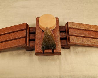 Handcrafted Rustic Wooden Soap Dish | Solid Wood Bathroom Accessory | Eco-Friendly Trivet | Natural Soap Holder
