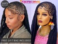 Ready to ship Cornrow braided wig for black women senegalese twist with curly ends handmade full lace knotless goddess lemonade fulani braid product logo