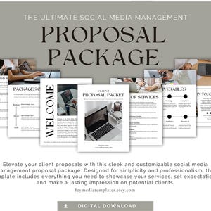 O melhor modelo de pacote de proposta minimalista para gerente de mídia social