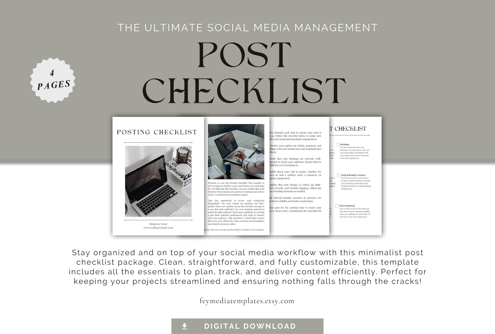 The Ultimate Social Media Management Post Checklist Template - Etsy