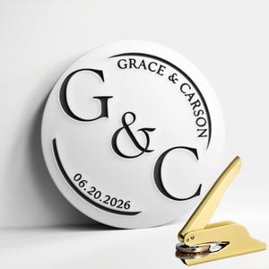 Custom Wedding Embosser, Personalized Embosser for Envelope, Invitation Card and Napkin, Steel Seal Embosser for Name, Monogram and Initials