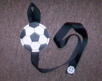 black and white soccer ball barrette bow hair accessories holder storage organizer handmade