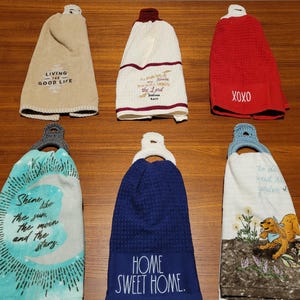 Knob Towel Ring / Towel Set for Hanging on a Cabinet Knob For Housewarming Gift