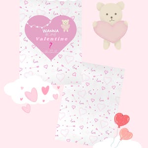 Veux-tu être ma Valentine ?" Carte de vœux et motif