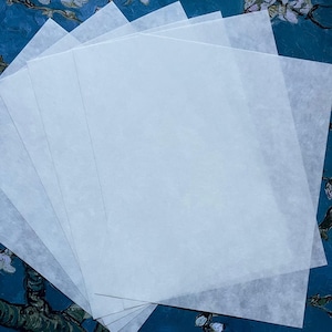Papel de arroz en blanco para decoupage, tamaño carta, imprimible, para decoupage, diarios, cajas de baratijas, velas, muebles, álbumes de recortes y manualidades.