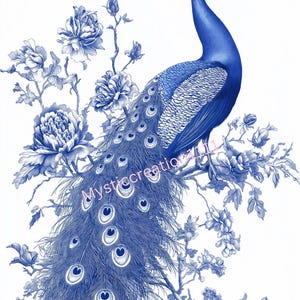 Decoupage rijstpapier chinoiserie bloemen pauw Franse toile #118, rijstpapier Letter-formaat voor Snuisterijdoosje, kaars, meubelen, ambacht, dagboek