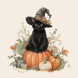Papier de riz pour découpage vintage Halloween chat noir citrouille #277, papier de riz pour dessous de verre, boîte à bijoux, meubles, journal de scrapbooking, décoration d'intérieur