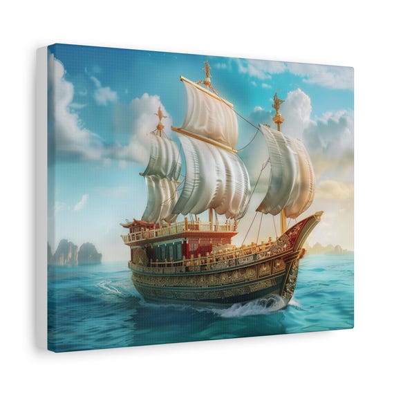 The Sailing Ship With Treasure on Calm Waters #2 Wall Art, Feng