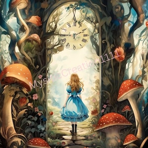 Decoupage Rice Alice nel paese delle meraviglie modello coniglio n. 40, carta di riso formato lettera per sottobicchieri, portaoggetti, candele, mobili e forniture per album di ritagli