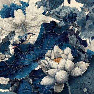 デコパージュ 蓮の花 フローラル ウォール アート デザイン #280、コースター、小物入れ、キャンドル、家具、工芸品、スクラップブック用のレターサイズ ライスペーパー