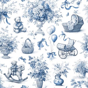 Chinoiserie decoupage rijstpapier Victoriaanse baby naadloos #314, rijstpapier in letter-formaat voor trinketdoos, kaars, dienblad, meubels, plakboek