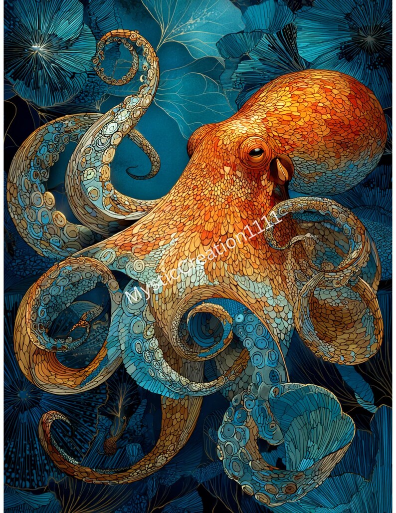 Decoupage 3 Sheets Marine Life Whale Octopus Bundle #931, Letter Size ...