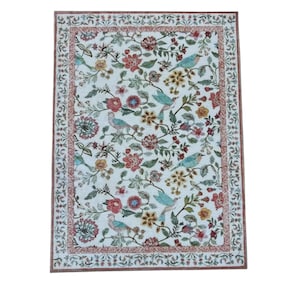 Handmade Miniature Floral Pattern Rug 1:12 Scale | Dollhouse Carpet with Felt Backing | Turkish, Victorian, or Modern Style Miniature Decor