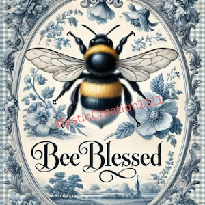 Decoupage Reispapier Vintage Biene Bumble Bee #365, Reispapier für Untersetzer, Trinket Box, Kerze, Möbel & Junk Journal