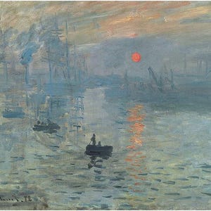 Decoupage Monet Impression Sunrise, papier ryżowy w formacie Letter do pudełka na drobiazgi, mebli, malarstwa ściennego, rękodzieła, albumu, dziennika śmieci