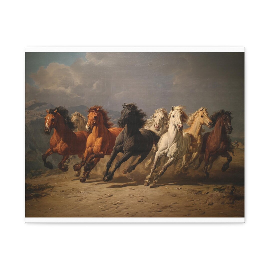 8頭の馬と8頭の馬の絵画キャンバス#2、風水繁栄の壁装飾、馬好き