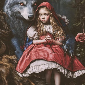 Decoupage Little Red Riding Hood #294, Letter Size Rice paper for Coaster, Trinket Box, Candle, DIY Craft, Furniture, Scrapbook Junk Journal