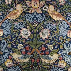 Papier de riz pour découpage William Morris Strawberry Thief, papier de riz format lettre pour sous-verre, boîte à bibelots, bougie, meubles et fournitures pour travaux manuels