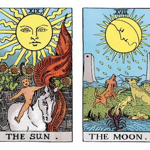 Cartas del Tarot con papel de arroz para decoupage, arcanos mayores, sol y luna, papel de arroz para joyeros, velas, altar, manualidades, álbumes de recortes y diarios basura