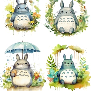Papier de riz pour découpage avec 4 motifs Mon voisin Totoro #57, papier de riz pour dessous de verre, boîte à bijoux, bougies, meubles, carnet de bords de scrapbooking