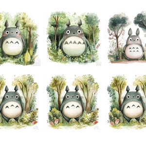 Papier de riz pour découpage avec 6 motifs Mon voisin Totoro #86, papier de riz pour dessous de verre, boîte à bijoux, bougies, meubles, carnet de bords de scrapbooking