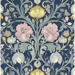 Papier de riz pour découpage avec design textile William Morris n° 142, papier de riz pour dessous de verre, boîte à bijoux, bougie, meubles, travaux manuels et albums de scrapbooking