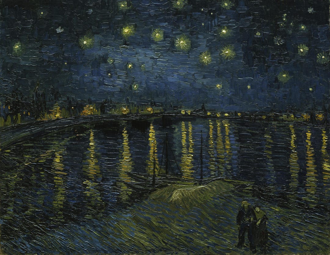 Decoupage Rice Paper Van Gogh Starry Night on the Rhone, Letter Size ...