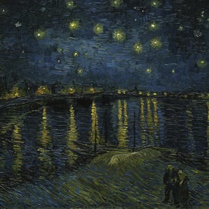 Decoupage Reispapier Van Gogh Sternennacht auf der Rhone, Letter Size Reispapier für Schmuckbox, Möbel, Wandkunst, Kunsthandwerk, Scrapbook
