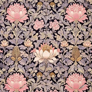 Carta di riso per decoupage con motivo floreale tessile di William Morris n. 152 Carta di riso per sottobicchieri, portaoggetti, candele, mobili, artigianato,