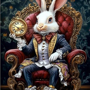 Knippapier Alice in Wonderland White Rabbit #197, rijstpapier Letter-formaat voor onderzetter, sieradendoos, kaars, meubels en doe-het-zelfartikelen