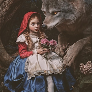 Decoupage Little Red Riding Hood #298, Letter Size Rice paper for Coaster, Trinket Box, Candle, DIY Craft, Furniture, Scrapbook Junk Journal