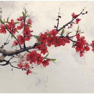 Decoupagepapier chinoiserie Oosterse Chinese kalligrafie Flower Art # 241, rijstpapier Letter-formaat voor Snuisterijdoosje, kaars en meubels