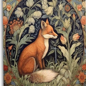 Decoupage Reispapier mit William Morris Fox Textile Design #158 Reispapier für Untersetzer, Schmuckschachtel, Kerzen, Möbel, Kunsthandwerk, Scrapbooking