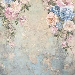 Décoration murale vintage florale en riz pour découpage n° 22, papier de riz format lettre pour dessous de verre, boîte à bijoux, bougie, meubles et fournitures pour travaux manuels