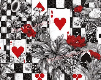 Decoupage Rice Playing Card Checkered Plaid Pattern #597, Letter Size Rice paper for Coaster, Trinket Box, Candle, Furniture & DIY Crafts