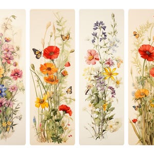 Marcador de página vintage de flores silvestres decoupage nº 178, papel de arroz tamanho carta para diário de objetos, caixa de bugigangas, vela, móveis e álbum de recortes