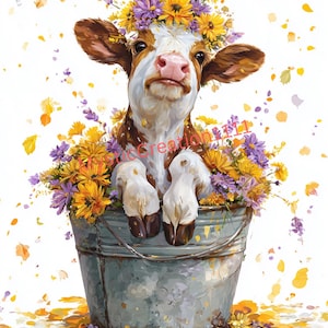 Décoration fleurs vache heureuse n° 346, papier de riz format lettre pour sous-verre, boîte à bijoux, meubles, décoration en bois, album de scrapbooking et journal indésirable